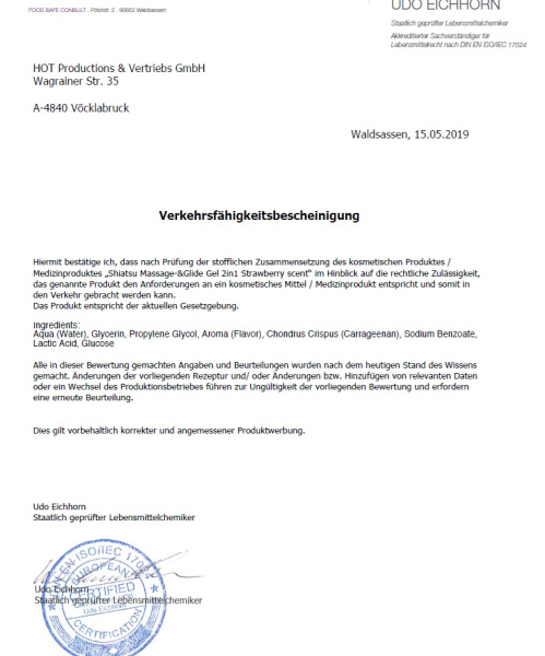 Лубрикант і масажна олія 2 в 1 Massage-& Glide gel 2in1 Strawberry scent, 200 мл