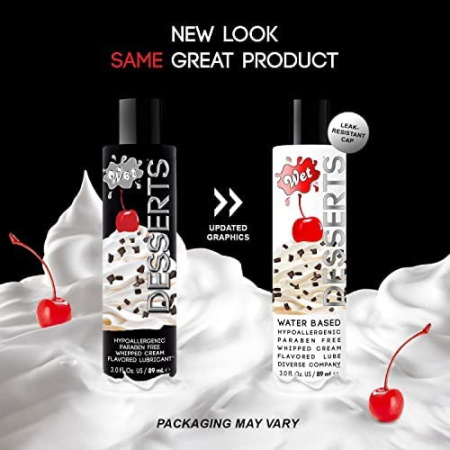 WT43066 Съедобный Лубрикант WET Whipped Cream ( со вкусом сливок) 89 мл || WT43066 Їстівний Лубрикант WET Whipped Cream (зі смаком вершків) 89 мл