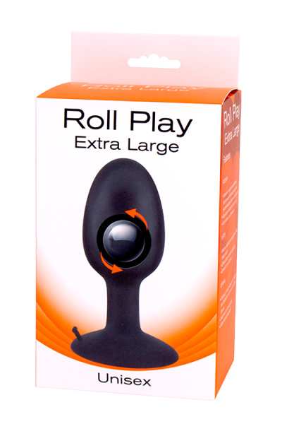 Анальная пробка с внутренним шариком ROLL PLAY EXTRA LARGE BLACK