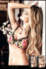 Бюстгалтер Black Underwire Bra Flower Pattern, 34b, Черный / Цветы, 34B