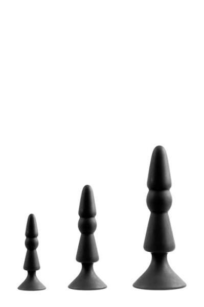 Набор анальных плагов MENZSTUFF 3-PIECE ANAL CONE SET BLACK