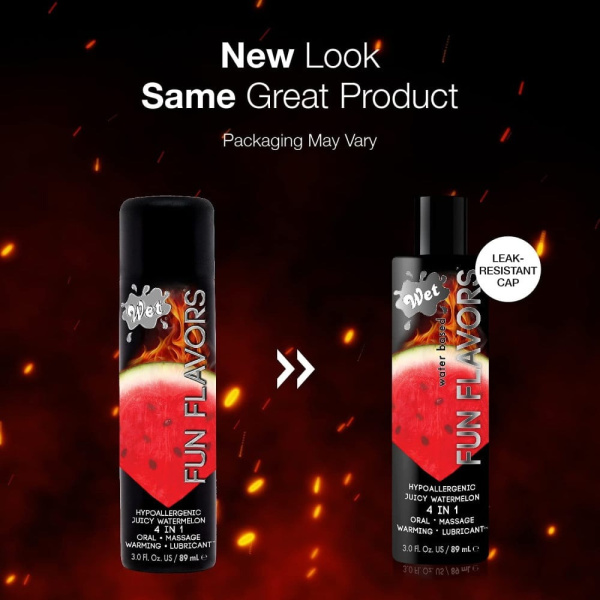Разогревающий съедобный лубрикант 4 в 1 Wet Fun Flavors Арбуз 89 мл
