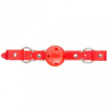 F61401 Кляп из экокожи BREATHABLE BALL GAG RED || F61401 Кляп з екошкіри BREATHABLE BALL Gag RED, Червоний, Регульований