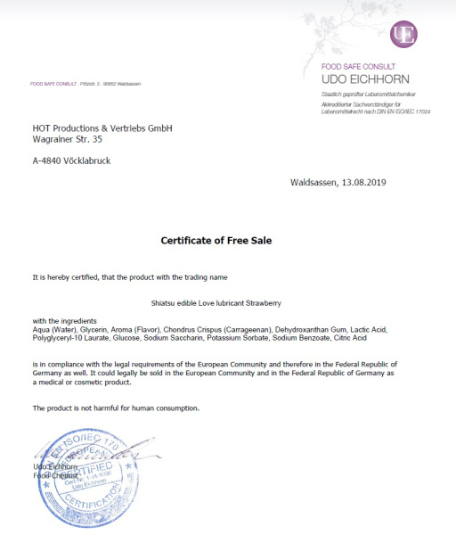 Съедобный лубрикант SHIATSU Love Клубника, 75 мл