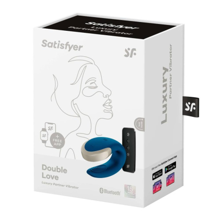 Люксовый Smart вибратор для пар Satisfyer DOUBLE LOVE BLUE || T360143 люксовий Smart вібратор для пар Satisfyer DOUBLE LOVE BLUE, Черный