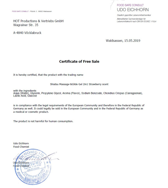 Лубрикант і масажна олія 2 в 1 Massage-& Glide gel 2in1 Strawberry scent, 200 мл