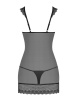 Пеньюар Obsessive 857-CHE-1 chemise S\M Чорний