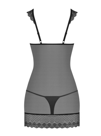 Пеньюар Obsessive 857-CHE-1 chemise S\M Чорний