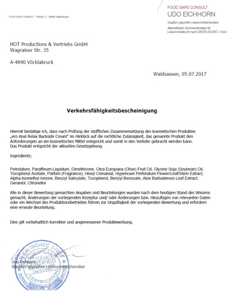 Розслаблюючий анальний крем ERO Backside Anal Relax Cream, 50 мл