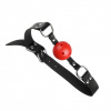 F61402 кляп з екошкіри Loveshop BREATHABLE BALL Gag BLACK / RED, Черный/Красный, Регульований